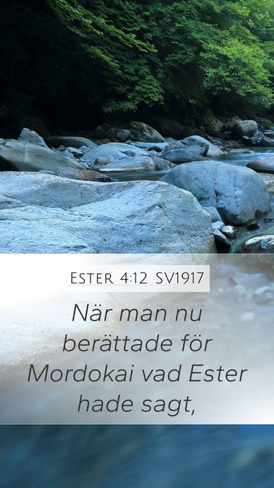 Ester 4:12 SV1917 Mobile Phone Wallpaper - När man nu berättade för Mordokai vad Ester - Mobile Bible Verse Wallpaper
