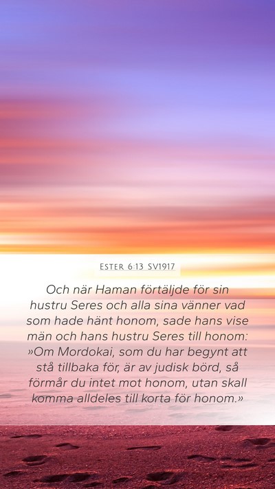 Ester 6:13 SV1917 Bible Verse Image