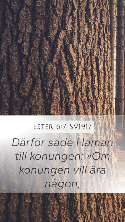 Ester 6:7 SV1917 Bible Verse Image