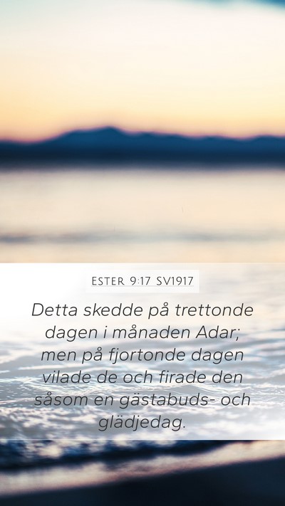 Ester 9:17 SV1917 Bible Verse Image
