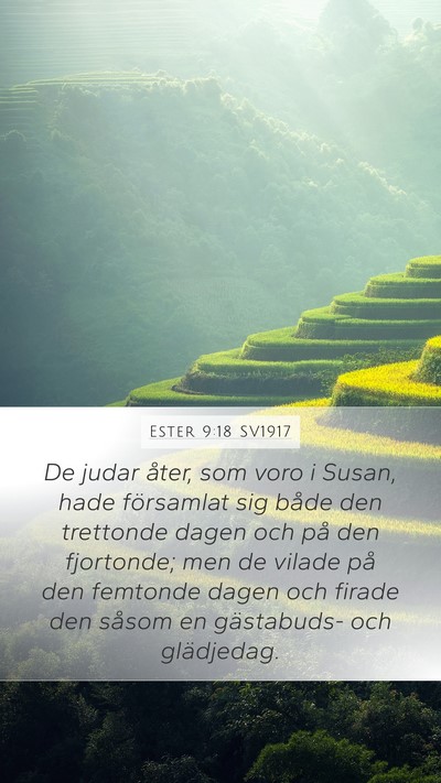 Ester 9:18 SV1917 Mobile Phone Wallpaper - De judar åter, som voro i Susan, hade församlat - Mobile Bible Verse Wallpaper