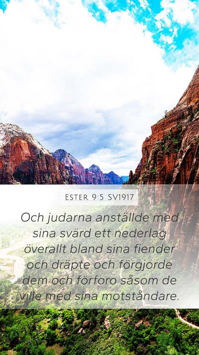 Ester 9:5 SV1917 Bible Verse Image