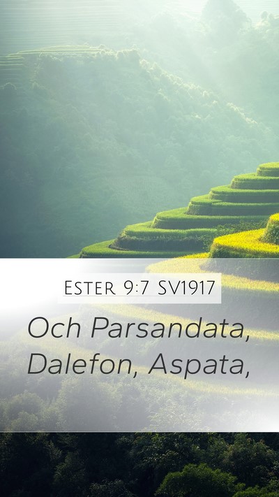 Ester 9:7 SV1917 Mobile Phone Wallpaper - Och Parsandata, Dalefon, - Mobile Bible Verse Wallpaper