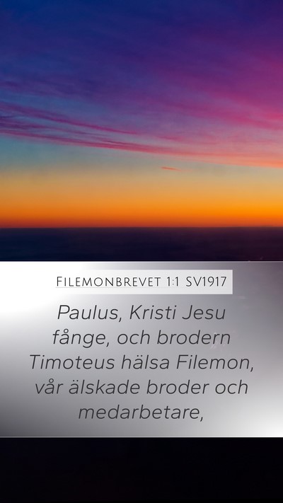 Filemonbrevet 1:1 SV1917 Mobile Phone Wallpaper - Paulus, Kristi Jesu fånge, och brodern Timoteus - Mobile Bible Verse Wallpaper