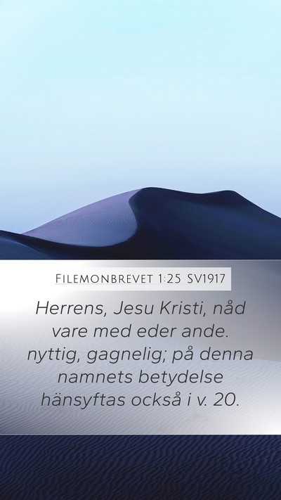 Filemonbrevet 1:25 SV1917 Mobile Phone Wallpaper - Herrens, Jesu Kristi, nåd vare med eder ande. - Mobile Bible Verse Wallpaper