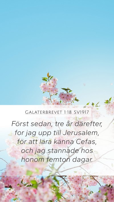 Galaterbrevet 1:18 SV1917 Bible Verse Image