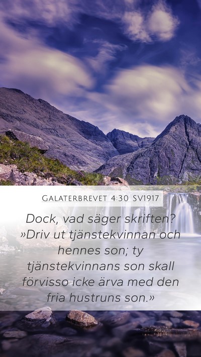 Galaterbrevet 4:30 SV1917 Bible Verse Image