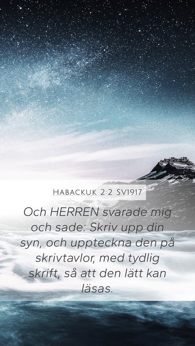 Habackuk 2:2 SV1917 Bible Verse Image