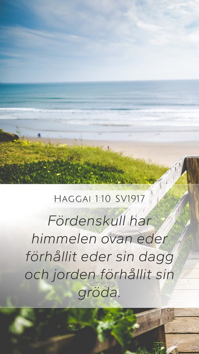 Haggai 1:10 SV1917 Bible Verse Image