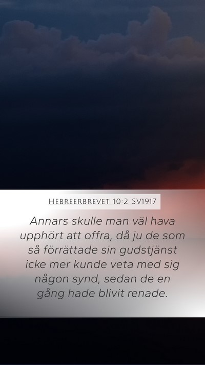 Hebreerbrevet 10:2 SV1917 Bible Verse Image