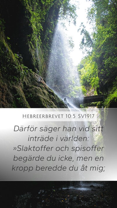 Hebreerbrevet 10:5 SV1917 Bible Verse Image