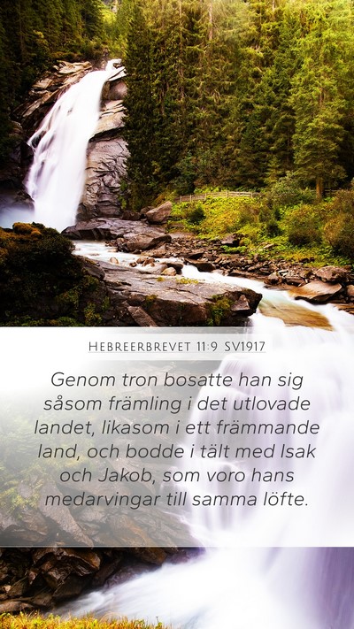 Hebreerbrevet 11:9 SV1917 Bible Verse Image