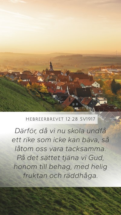 Hebreerbrevet 12:28 SV1917 Bible Verse Image