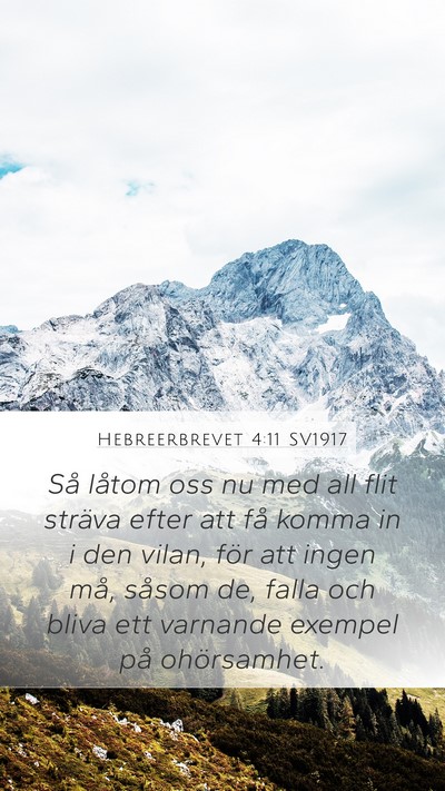 Hebreerbrevet 4:11 SV1917 Bible Verse Image