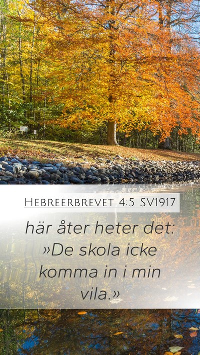 Hebreerbrevet 4:5 SV1917 Bible Verse Image
