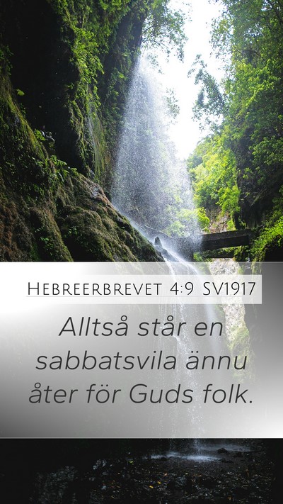 Hebreerbrevet 4:9 SV1917 Bible Verse Image