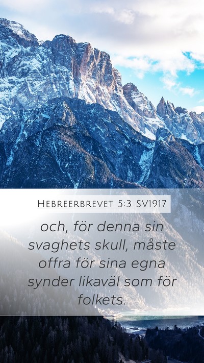 Hebreerbrevet 5:3 SV1917 Bible Verse Image