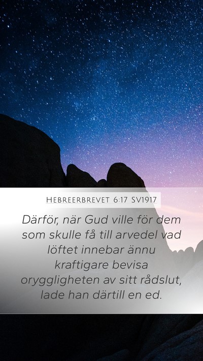 Hebreerbrevet 6:17 SV1917 Bible Verse Image