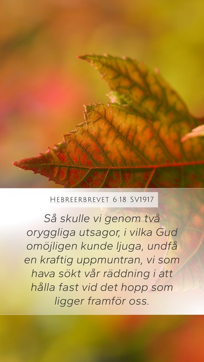 Hebreerbrevet 6:18 SV1917 Bible Verse Image