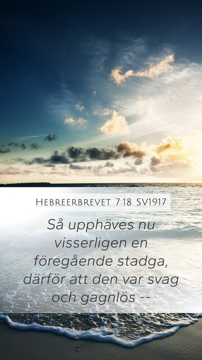 Hebreerbrevet 7:18 SV1917 Bible Verse Image
