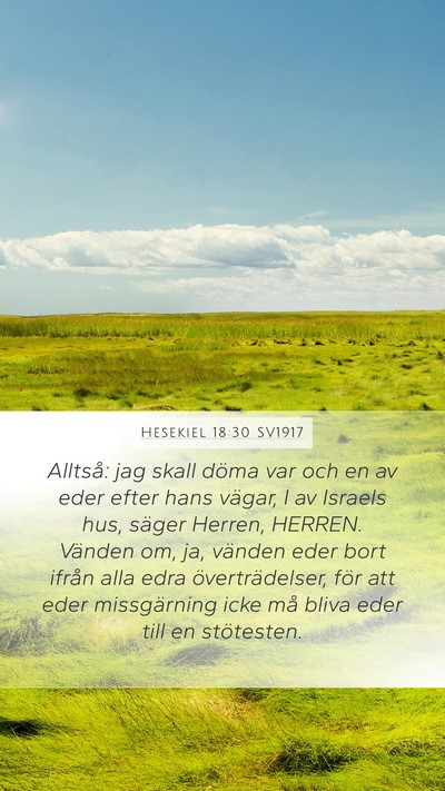 Hesekiel 18:30 SV1917 Bible Verse Image