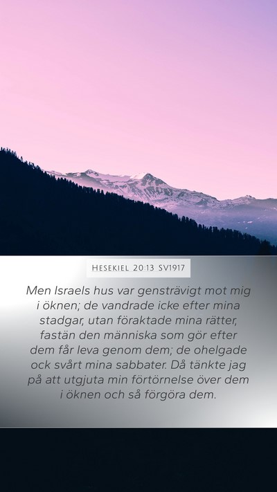 Hesekiel 20:13 SV1917 Bible Verse Image