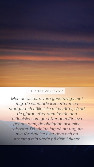 Hesekiel 20:21 SV1917 Bible Verse Image