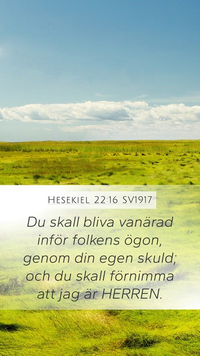 Hesekiel 22:16 SV1917 Bible Verse Image