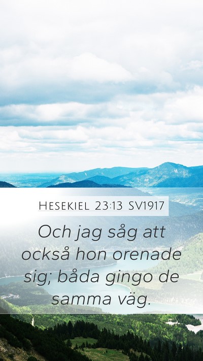Hesekiel 23:13 SV1917 Bible Verse Image