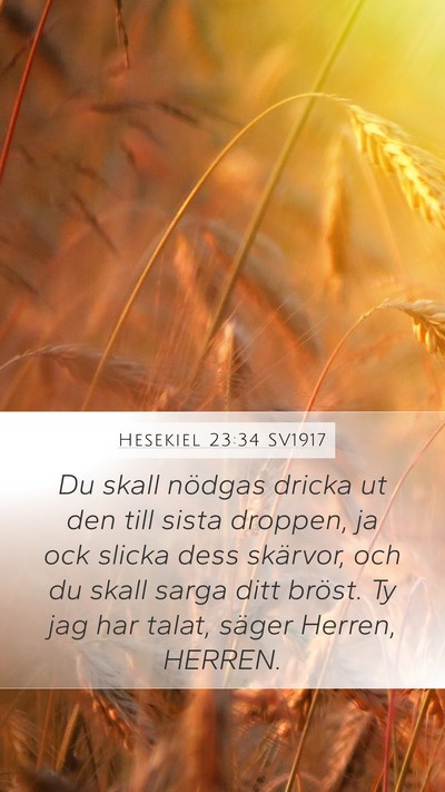 Hesekiel 23:34 SV1917 Mobile Phone Wallpaper - Du skall nödgas dricka ut den till sista - Mobile Bible Verse Wallpaper