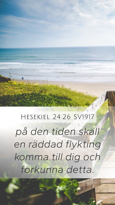 Hesekiel 24:26 SV1917 Mobile Phone Wallpaper - på den tiden skall en räddad flykting komma - Mobile Bible Verse Wallpaper