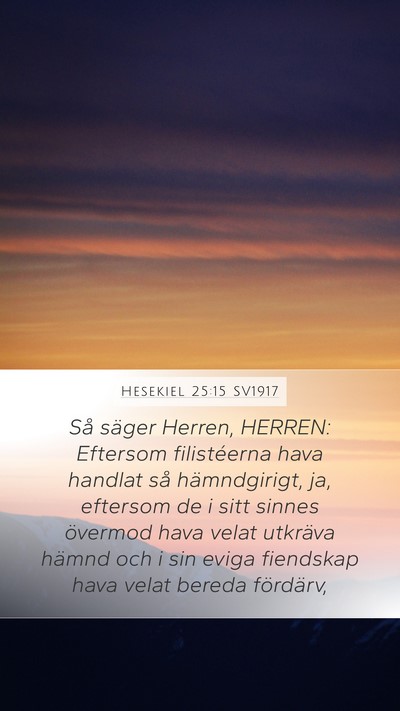 Hesekiel 25:15 SV1917 Bible Verse Image