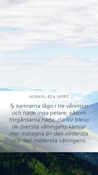 Hesekiel 42:6 SV1917 Mobile Phone Wallpaper - Ty kamrarna lågo i tre våningar och hade inga - Mobile Bible Verse Wallpaper