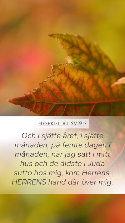 Hesekiel 8:1 SV1917 Bible Verse Image