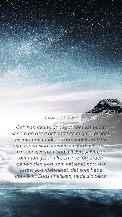 Hesekiel 8:3 SV1917 Bible Verse Image