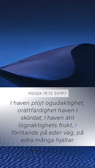 Hosea 10:13 SV1917 Bible Verse Image