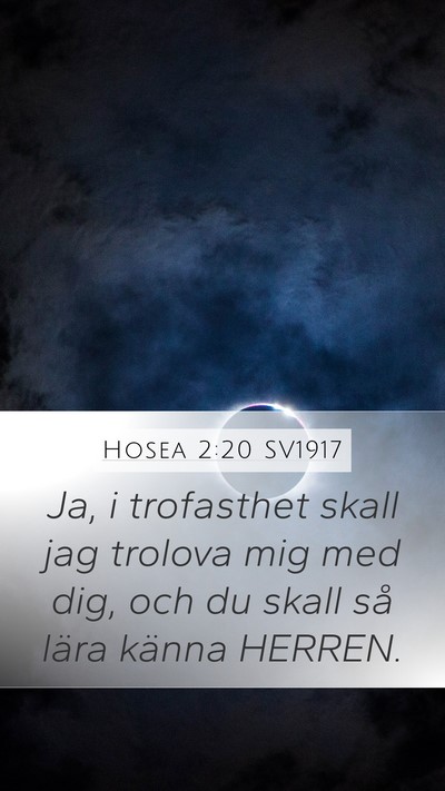 Hosea 2:20 SV1917 Mobile Phone Wallpaper - Ja, i trofasthet skall jag trolova mig med dig, - Mobile Bible Verse Wallpaper
