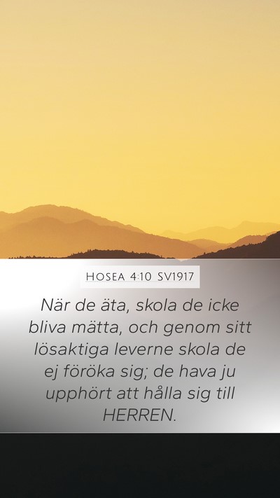 Hosea 4:10 SV1917 Bible Verse Image