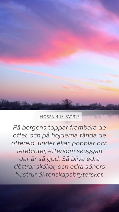 Hosea 4:13 SV1917 Bible Verse Image
