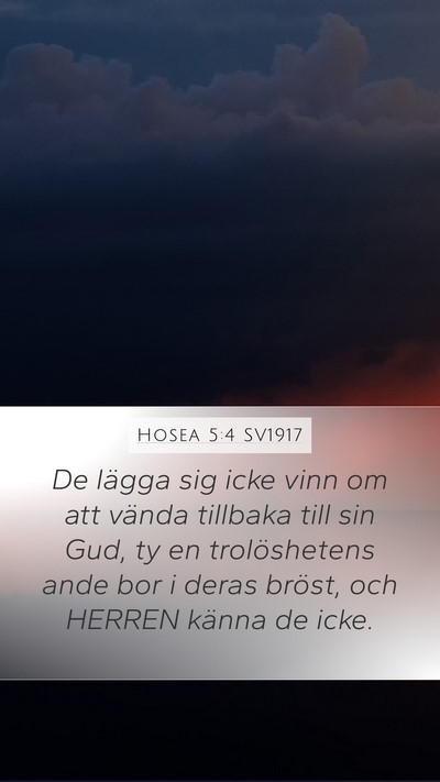 Hosea 5:4 SV1917 Bible Verse Image