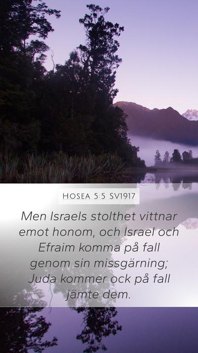 Hosea 5:5 SV1917 Bible Verse Image