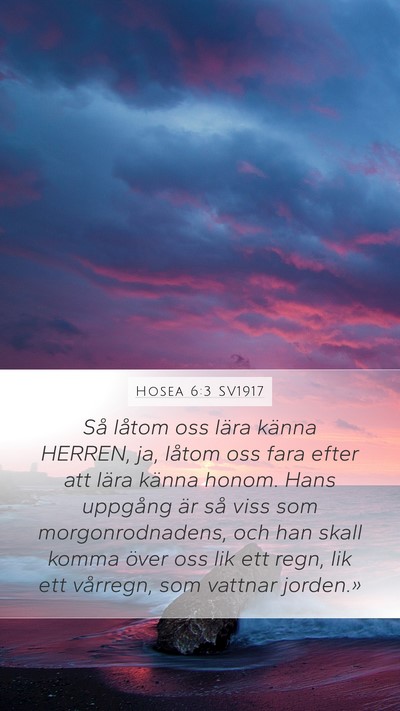 Hosea 6:3 SV1917 Bible Verse Image