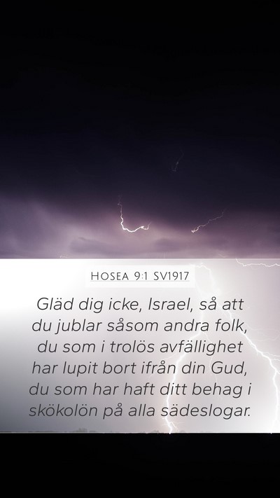 Hosea 9:1 SV1917 Bible Verse Image