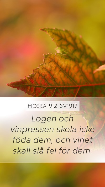 Hosea 9:2 SV1917 Bible Verse Image