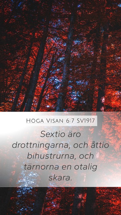 Höga Visan 6:7 SV1917 Bible Verse Image