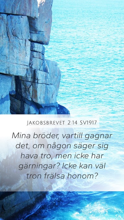 Jakobsbrevet 2:14 SV1917 Bible Verse Image