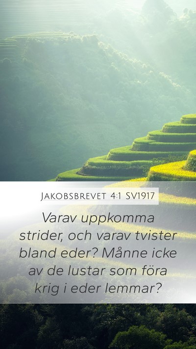 Jakobsbrevet 4:1 SV1917 Bible Verse Image