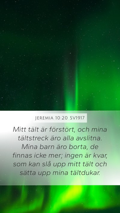 Jeremia 10:20 SV1917 Bible Verse Image