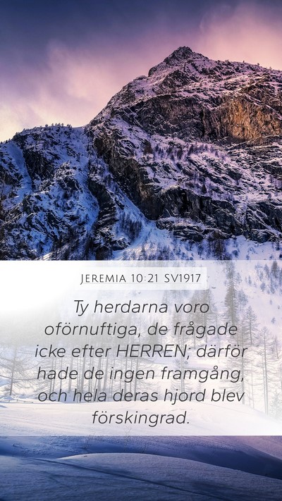 Jeremia 10:21 SV1917 Bible Verse Image