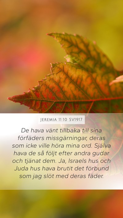 Jeremia 11:10 SV1917 Bible Verse Image